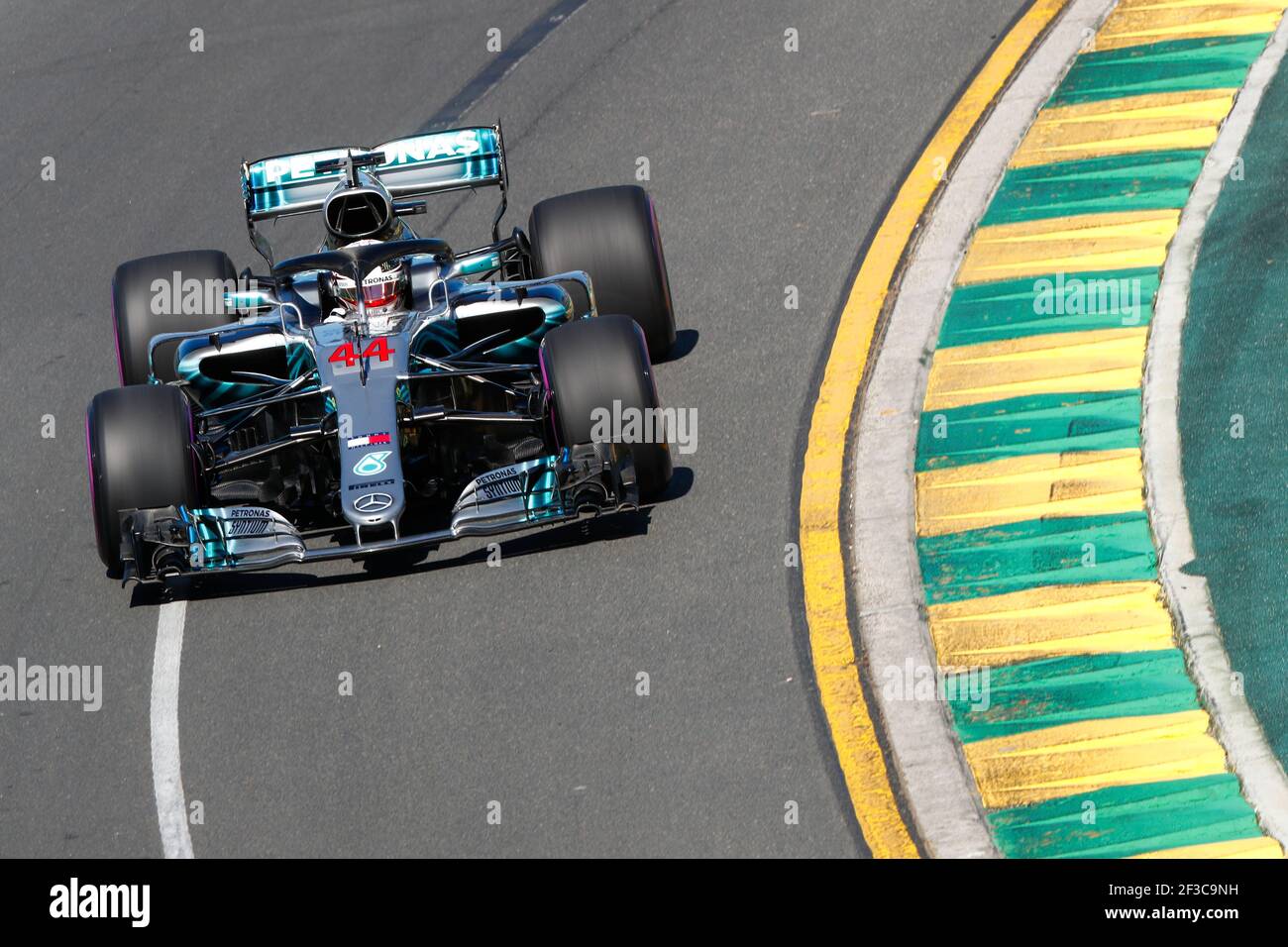 HAMILTON Lewis (gbr), Mercedes AMG F1 Petronas GP W09 Hybrid EQ Power+, azione durante il campionato di Formula 1 2018 a Melbourne, Gran Premio d'Australia, dal 22 al 25 marzo - Foto DPPI Foto Stock