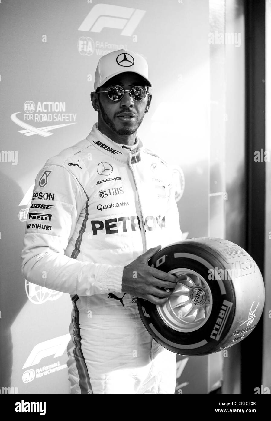 HAMILTON Lewis (gbr), Mercedes AMG F1 Petronas GP W09 Hybrid EQ Power+, ritratto durante il campionato di Formula 1 2018 a Melbourne, Gran Premio d'Australia, dal 22 al 25 marzo - Foto DPPI Foto Stock