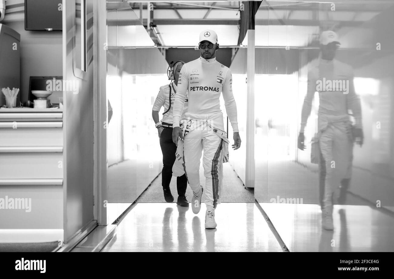HAMILTON Lewis (gbr), Mercedes AMG F1 Petronas GP W09 Hybrid EQ Power+, ritratto durante il campionato di Formula 1 2018 a Melbourne, Gran Premio d'Australia, dal 22 al 25 marzo - Foto DPPI Foto Stock