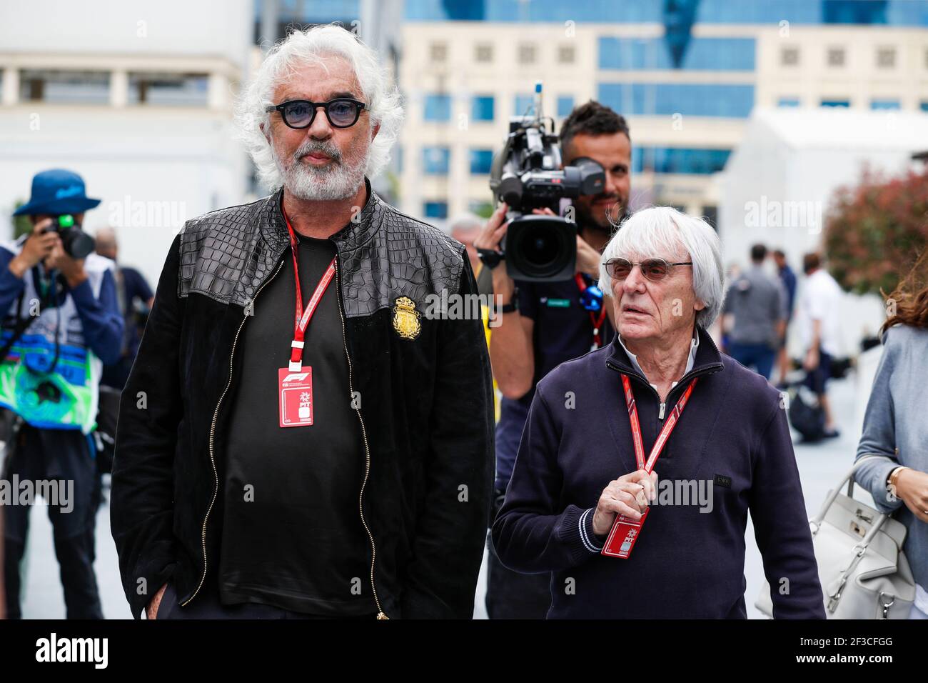 BRIATORE Flavio, ECCLESTONE Bernie (gbr), ritratto, durante il Campionato del mondo di Formula uno 2018, Gran Premio d'Europa in Azerbaigian dal 26 al 29 aprile a Baku - Foto Florent Gooden / DPPI Foto Stock