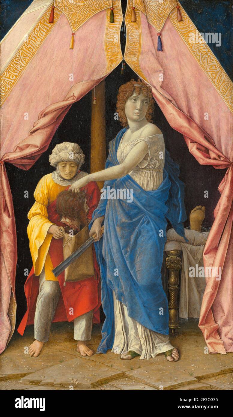 Judith con il capo di Holofernes, c.. 1495/1500. Forse di Andrea Mantegna, o seguace di Mantegna (Giulio Campagnola). Foto Stock
