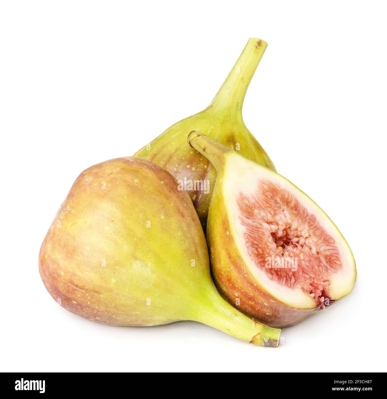 Fichi freschi, leggeri e sani su sfondo bianco Foto Stock