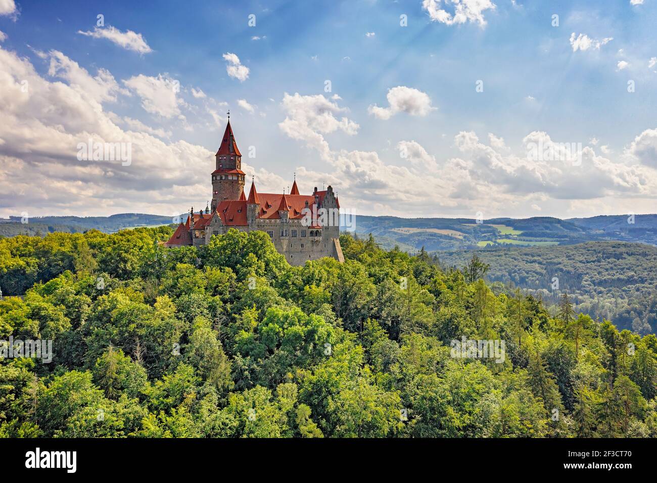 Castello di Bouzov Foto Stock