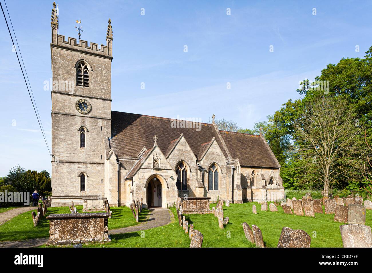 La chiesa di San Martino a Bladon, Oxfordshire, Regno Unito - Sir Winston Churchill e sua moglie sono sepolti nel cimitero Foto Stock
