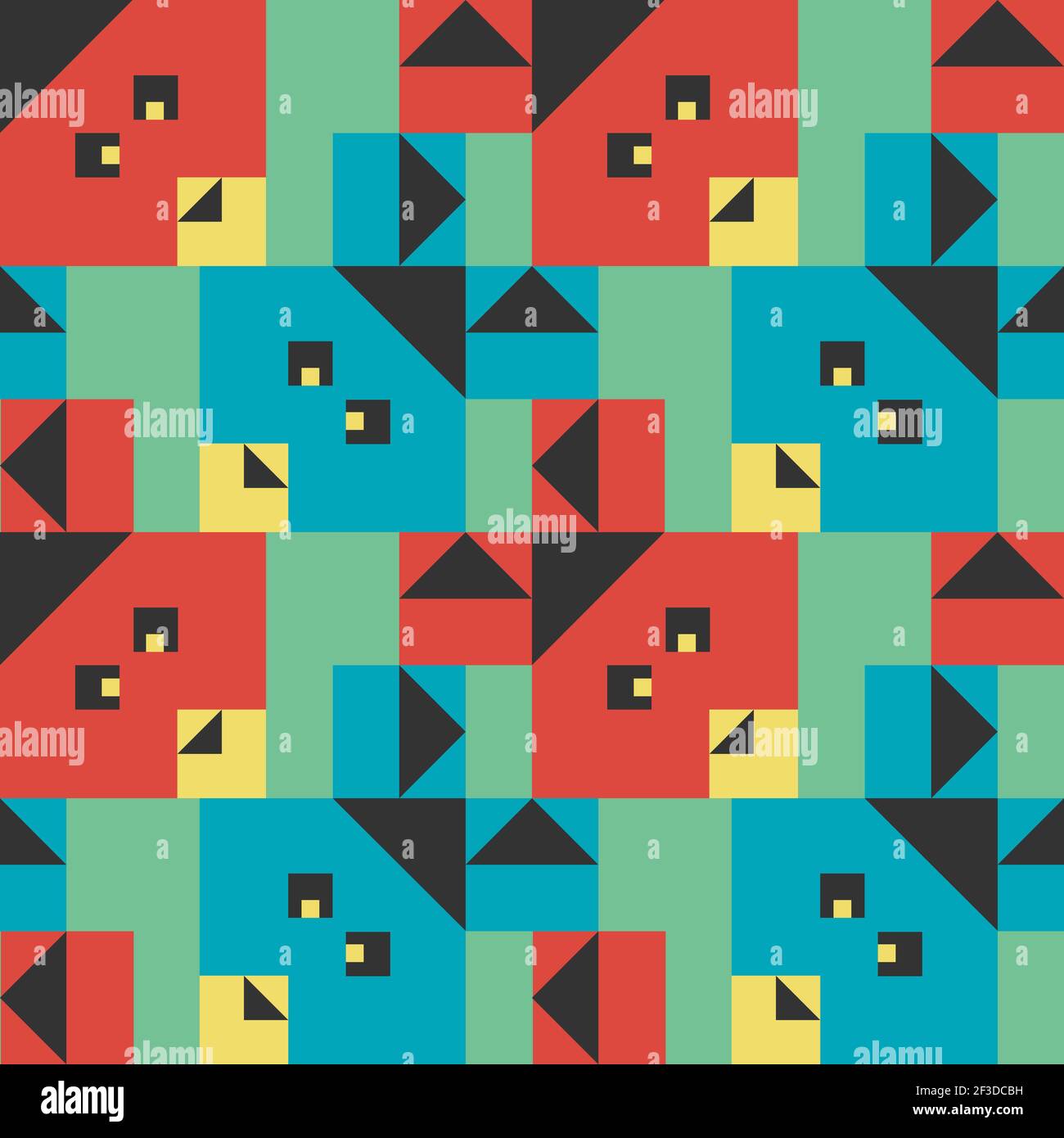 Campitura vettoriale senza giunture geometriche su sfondo blu. Semplice disegno quadrato della carta da parati animale per i bambini. Illustrazione Vettoriale