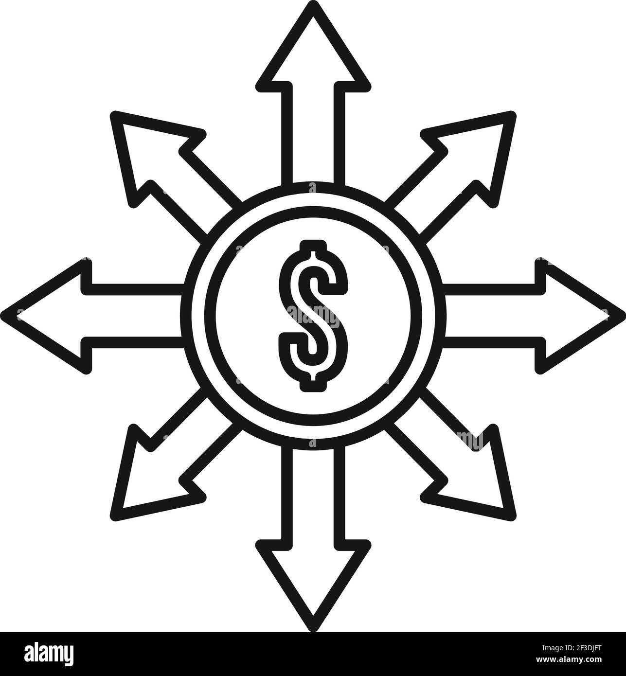 Icona della ristrutturazione del debito, stile del contorno Illustrazione Vettoriale