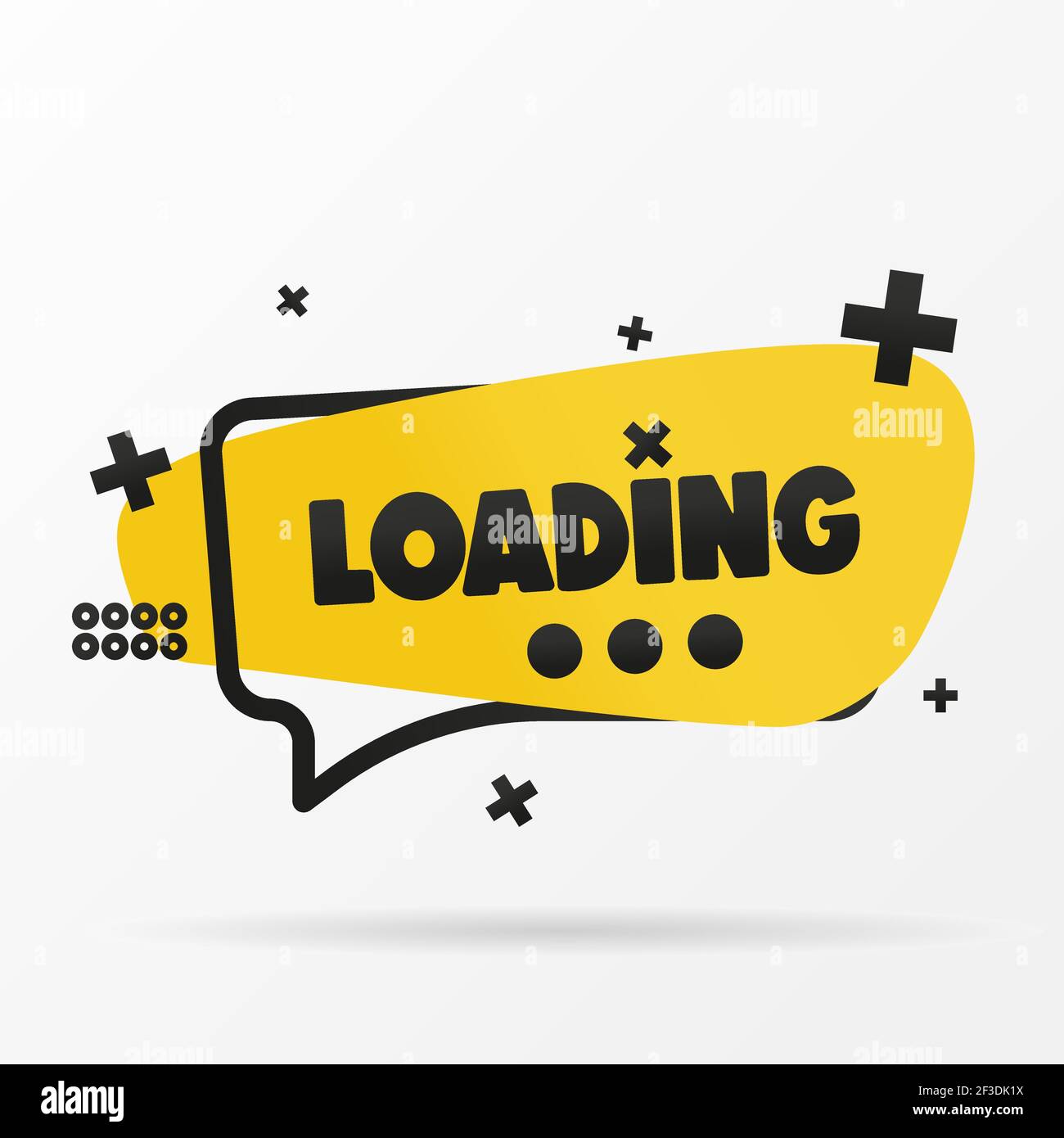 CARICAMENTO dell'iscrizione originale sul banner. Disegno vettoriale in uno stile piatto. Semplice illustrazione vettoriale clip art. Illustrazione Vettoriale