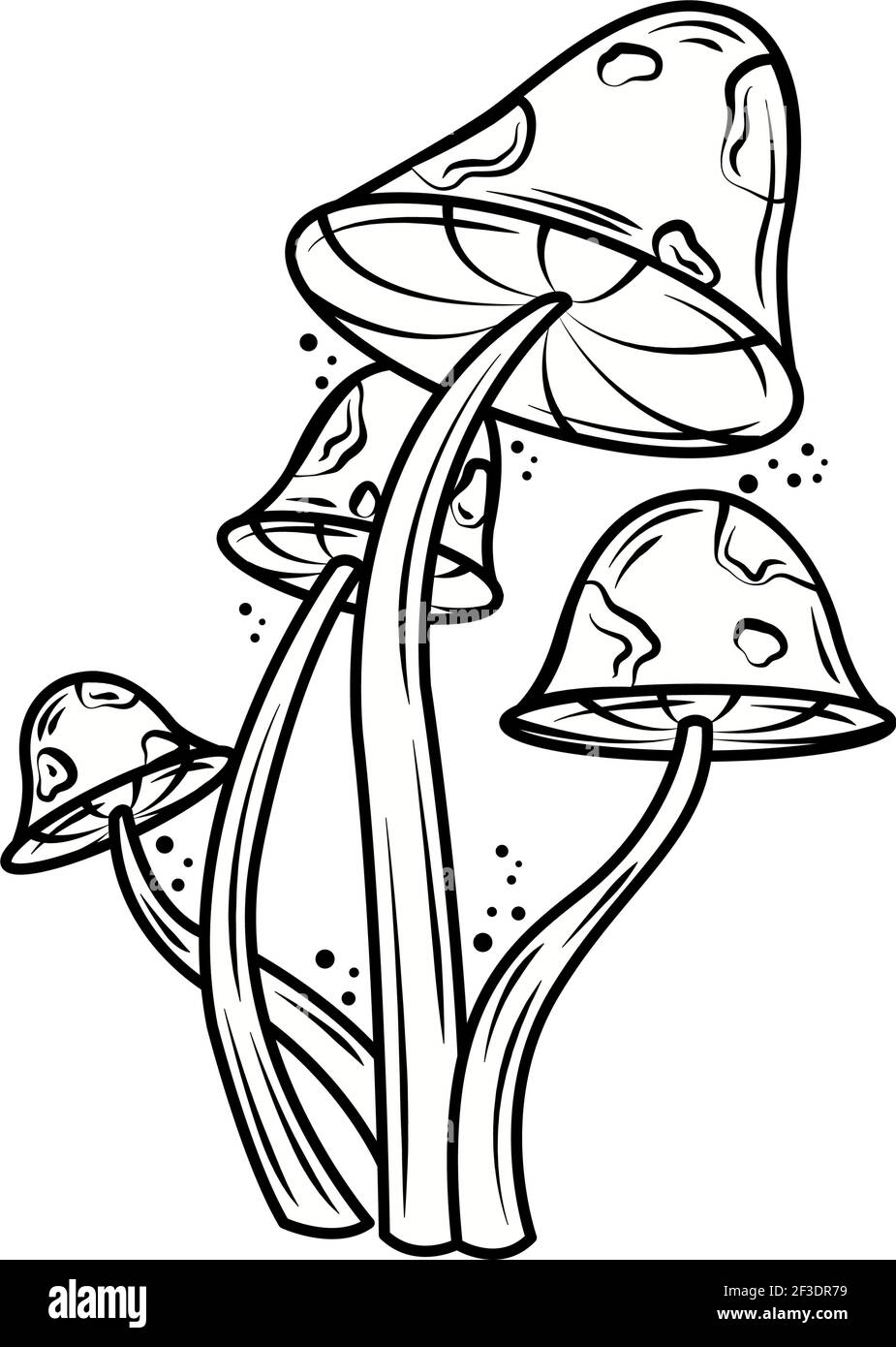 fungo tatuaggio icona minimalista isolato Illustrazione Vettoriale