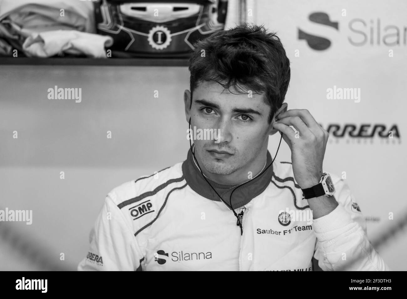 LECLERC Charles (mco), Alfa Romeo Sauber F1 Team C37, ritratto durante il Campionato del mondo di Formula uno 2018, Gran Premio degli Stati Uniti d'America dal 18 al 21 ottobre ad Austin, Texas, USA - Foto Florent Gooden / DPPI Foto Stock