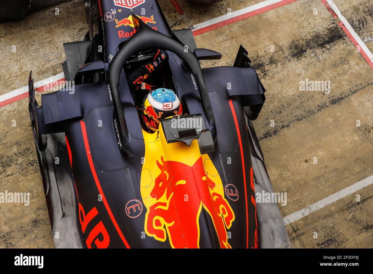 Aero dettagli della RB14, Halo durante le prove invernali di Formula 1 2018 a Barcellona, Spagna dal 26 febbraio al 01 marzo - Foto Florent Gooden / DPPI Foto Stock