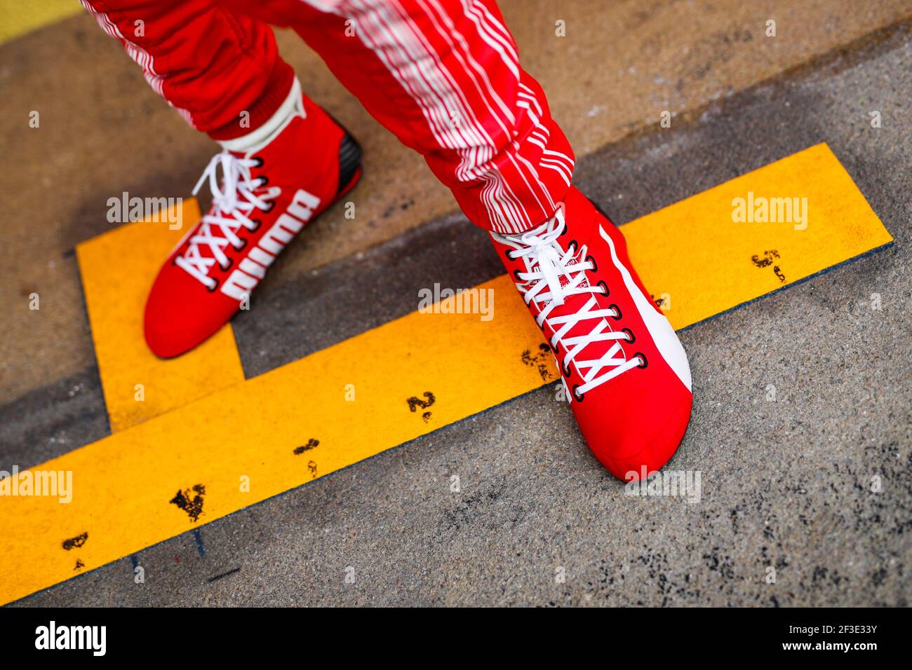 VETTEL Sebastian (ger), Scuderia Ferrari SF71H, scarpe Puma durante i test invernali di Formula 1 2018 a Barcellona, Spagna dal 26 febbraio al 01 marzo - Foto Florent Gooden / DPPI Foto Stock