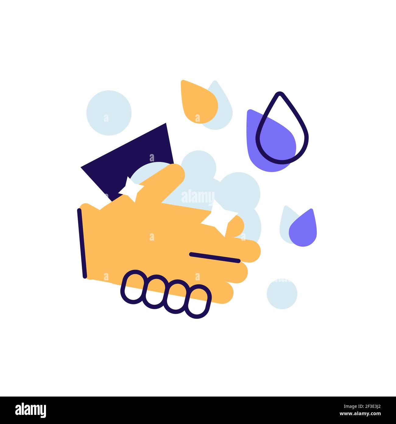 Lavaggio delle mani con icona vettore sapone Illustrazione Vettoriale