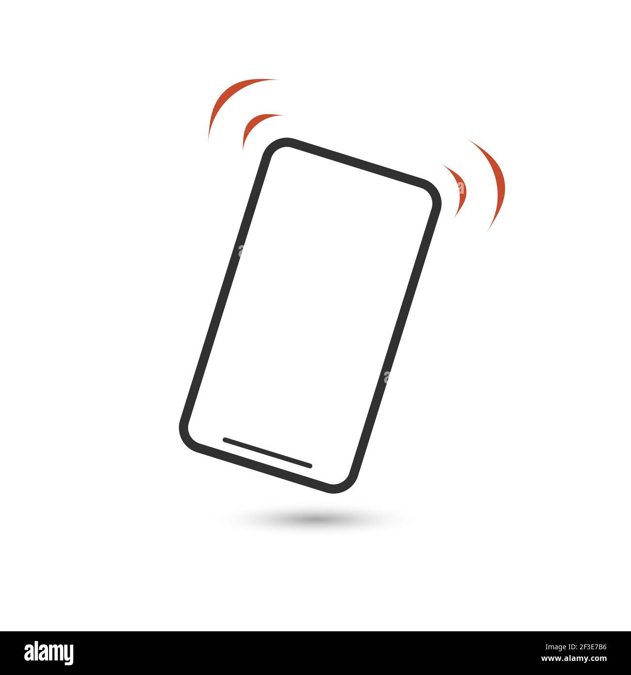 Icona del telefono che squilla o vibrazione. Immagine vettoriale in modalità vibrazione da utilizzare in applicazioni Web, applicazioni mobili Illustrazione Vettoriale