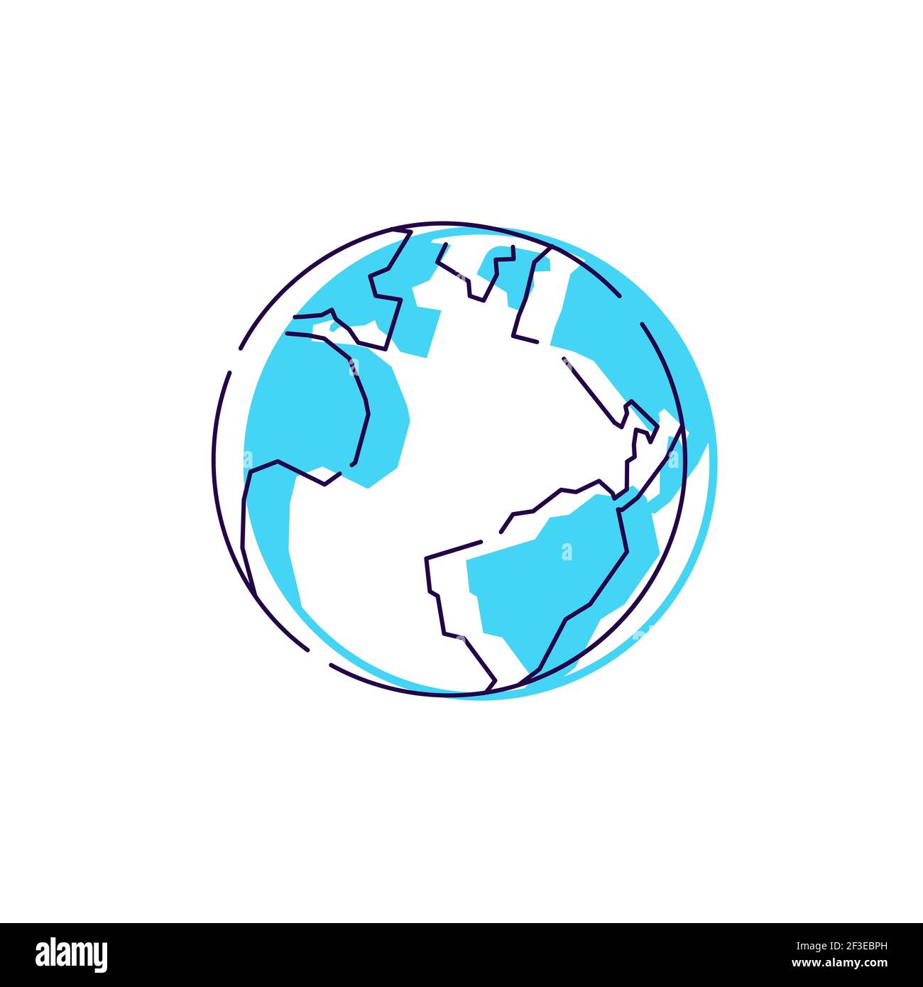 Simbolo icona vettoriale del logo Earth Planet Illustrazione Vettoriale