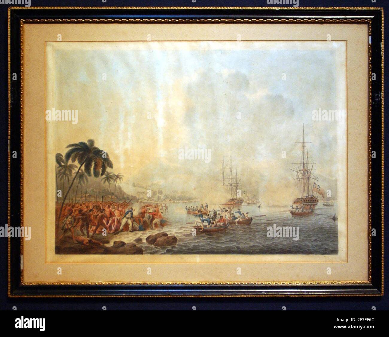 LA RAPPRESENTAZIONE DELLA MORTE DEL CAPITANO CUOCO MOSTRATA NELLE STAMPE NOTE DI MARTYN, CHE SI PREVEDE DI RECUPERARE 4- 6000 A CHRISTIES IL 23/9/04 ..12/7/04 PILSTON . Foto Stock