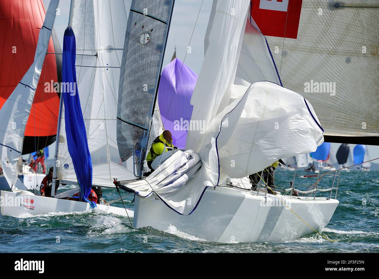 Illustrazione M34 durante l'SPI Ouest France Intermarche 2014 a la Trinite sur Mer, Baie de Quiberon, Francia occidentale, il 18 aprile 2014 - Foto Francois Van Melleghem / DPPI Foto Stock