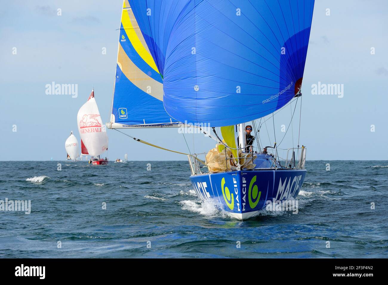 Charlie Dalin - Skipper Macif durante il Douarnenez Fastnet solo 2017, Finish Line, arrivo il 21 settembre 2017 a Douarnenez, Francia - Foto Francois Van Melleghem / DPPI Foto Stock