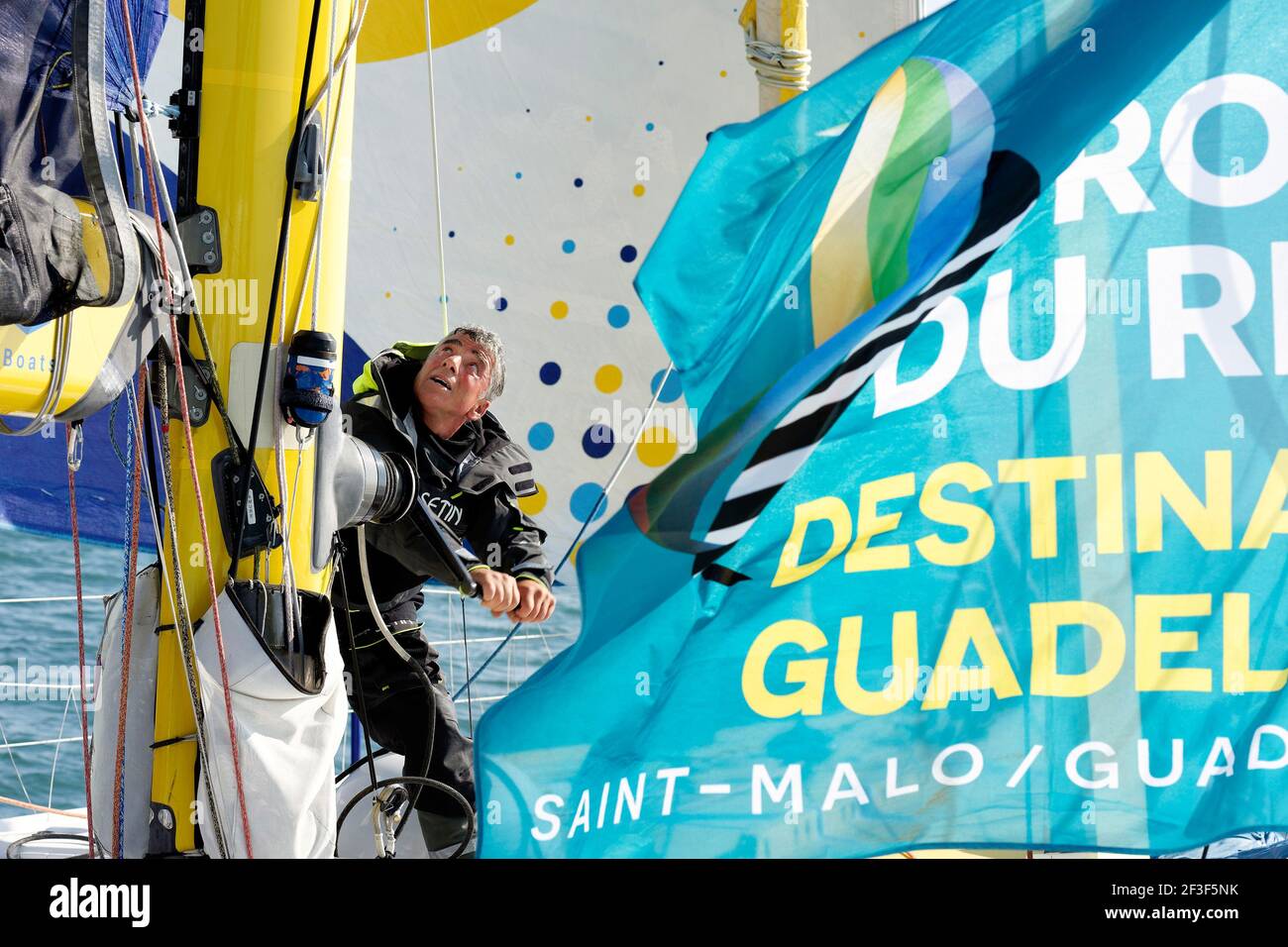 Manuel Cousin ( Groupe SetIn ), Imoca, durante la preparazione della Route du Rhum 2018 l'8 ottobre 2018 in Francia - Foto Francois van Malleghem / DPPI Foto Stock