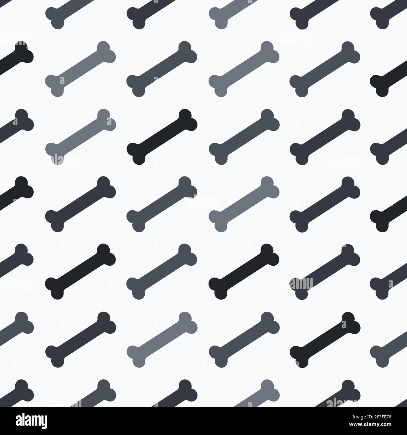 Modello senza cuciture con ossa - cibo preferito cani. Illustrazione Vettoriale