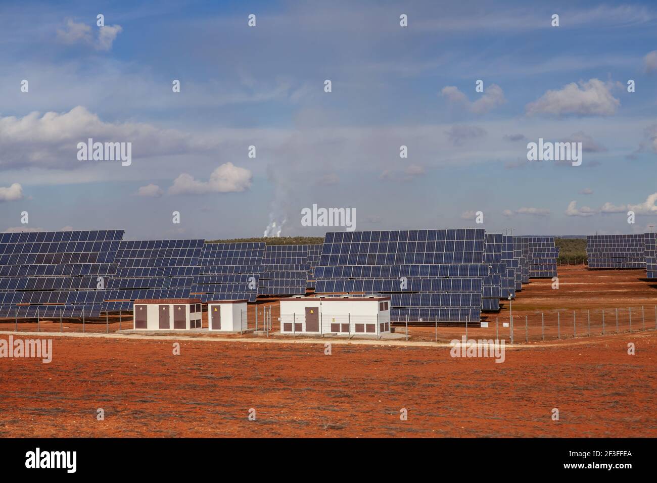 Fotovoltaico Paesaggio in Andalusia energia solare industria Foto Stock