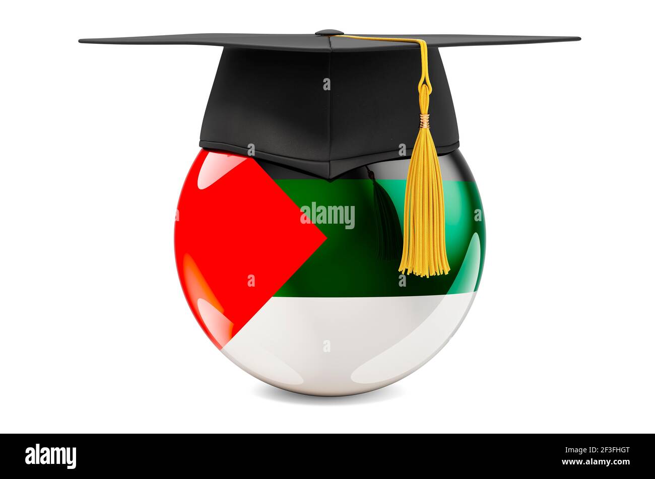 Bandiera araba con tappo graduato, rendering 3D isolato su sfondo bianco Foto Stock