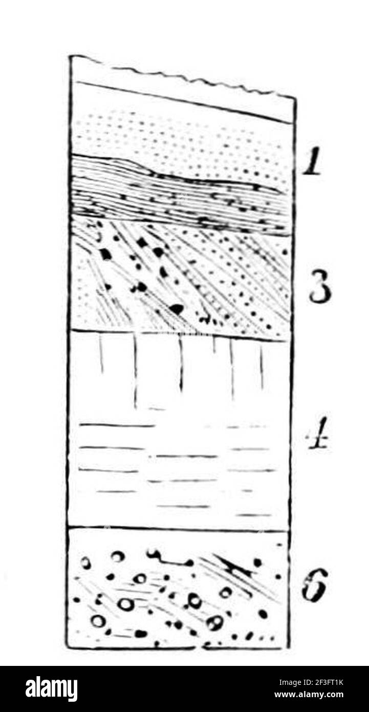 Strati di terreno di attività glaciale. Foto Stock