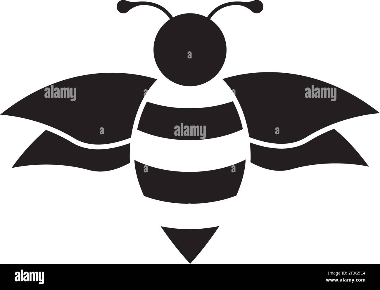 Disegno dell'icona vettoriale del logo dell'ape Illustrazione Vettoriale