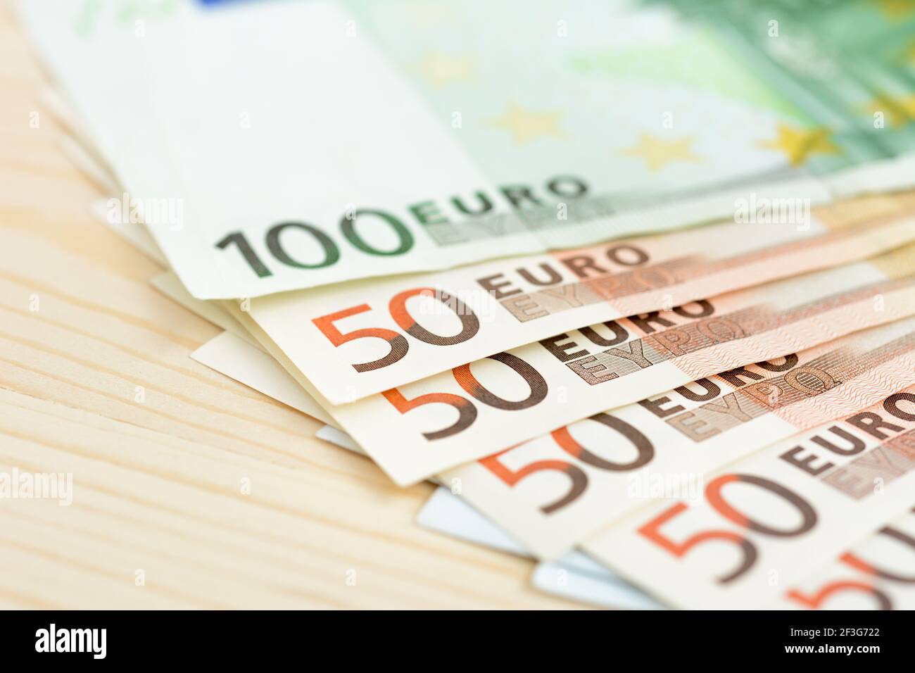 Denaro, banconote in euro (EUR) Foto Stock