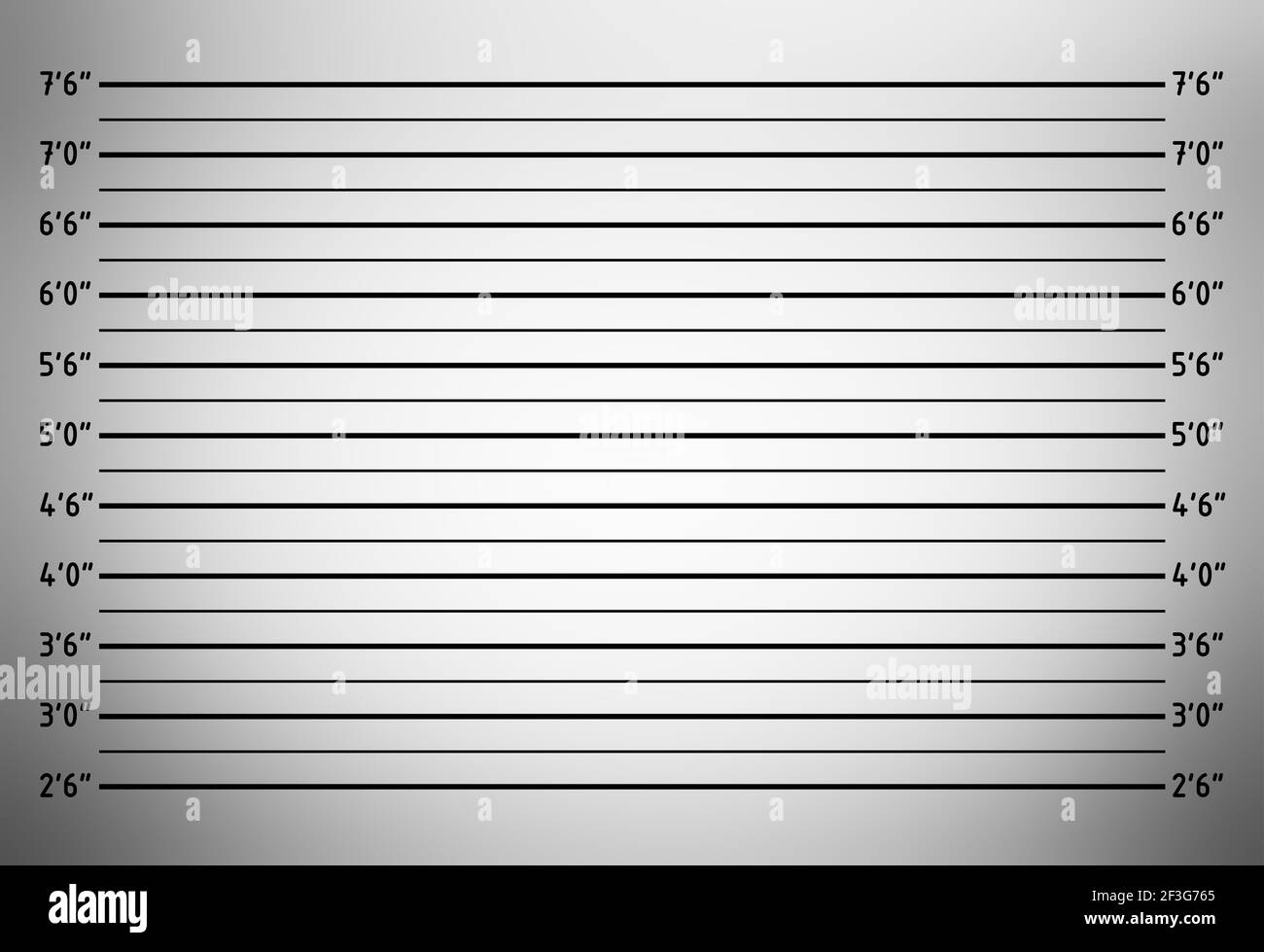 Linea polizia o sfondo mugshot (unità da pollici) Foto Stock