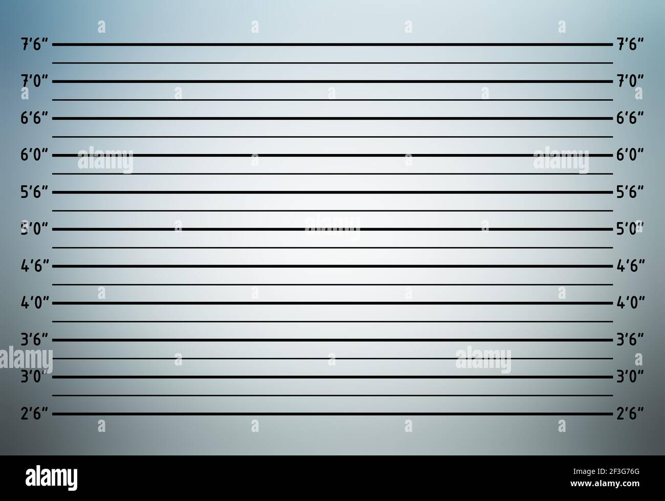 Linea polizia o sfondo mugshot (unità da pollici) Foto Stock