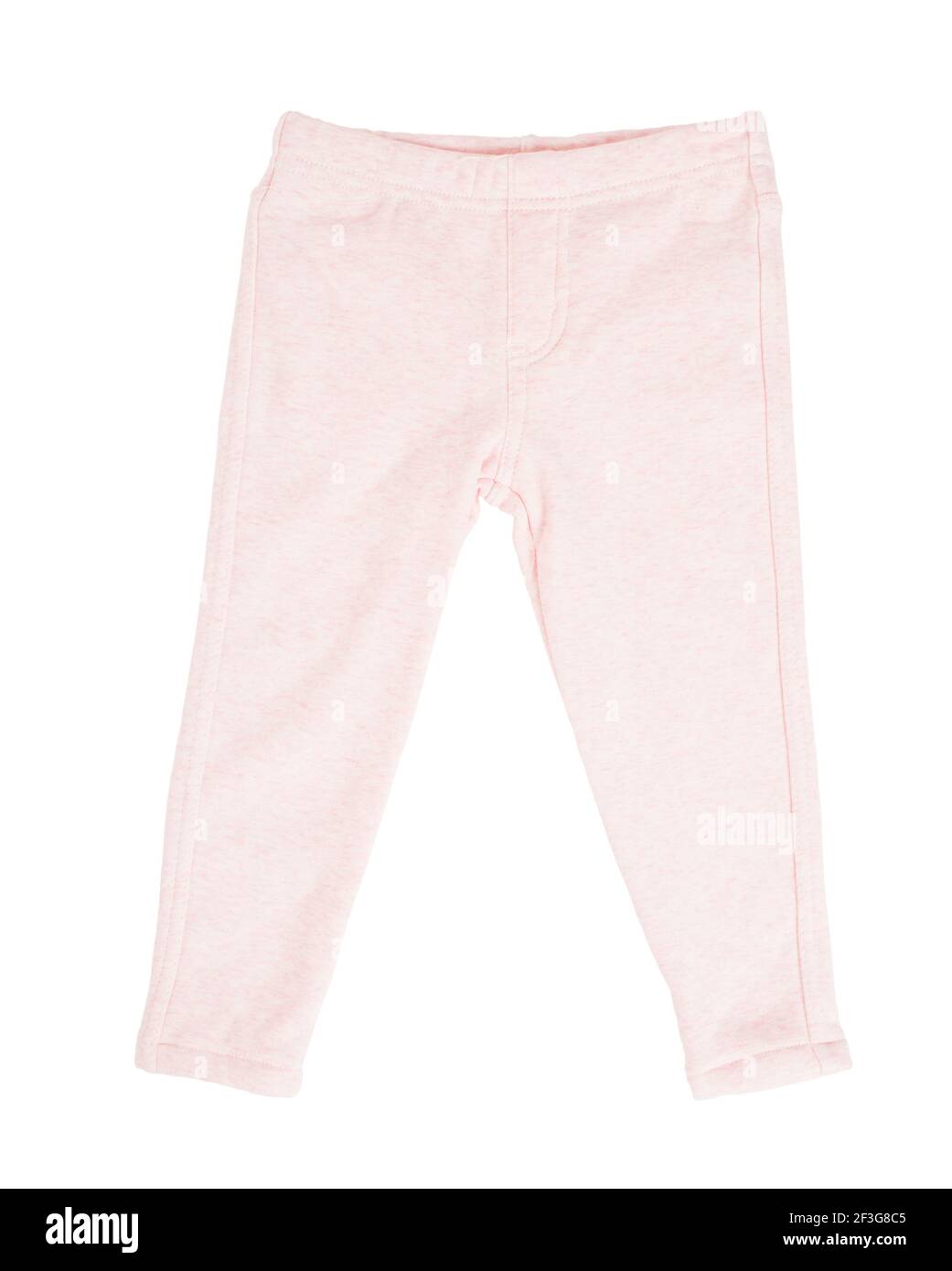 Pantaloni sportivi in cotone rosa per bambini. Isolato su sfondo bianco. Foto Stock