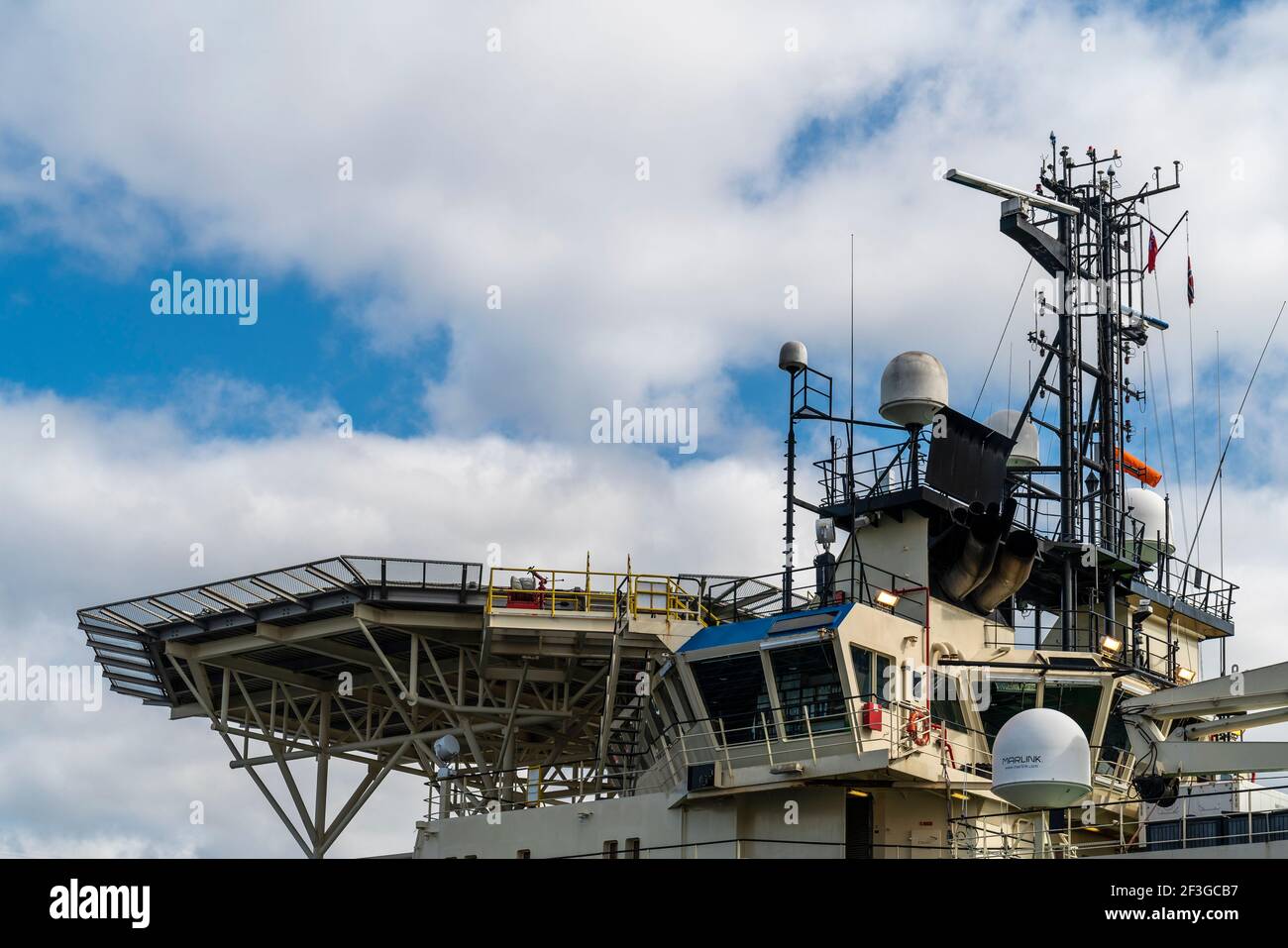 Eliporto sulla nave Foto Stock