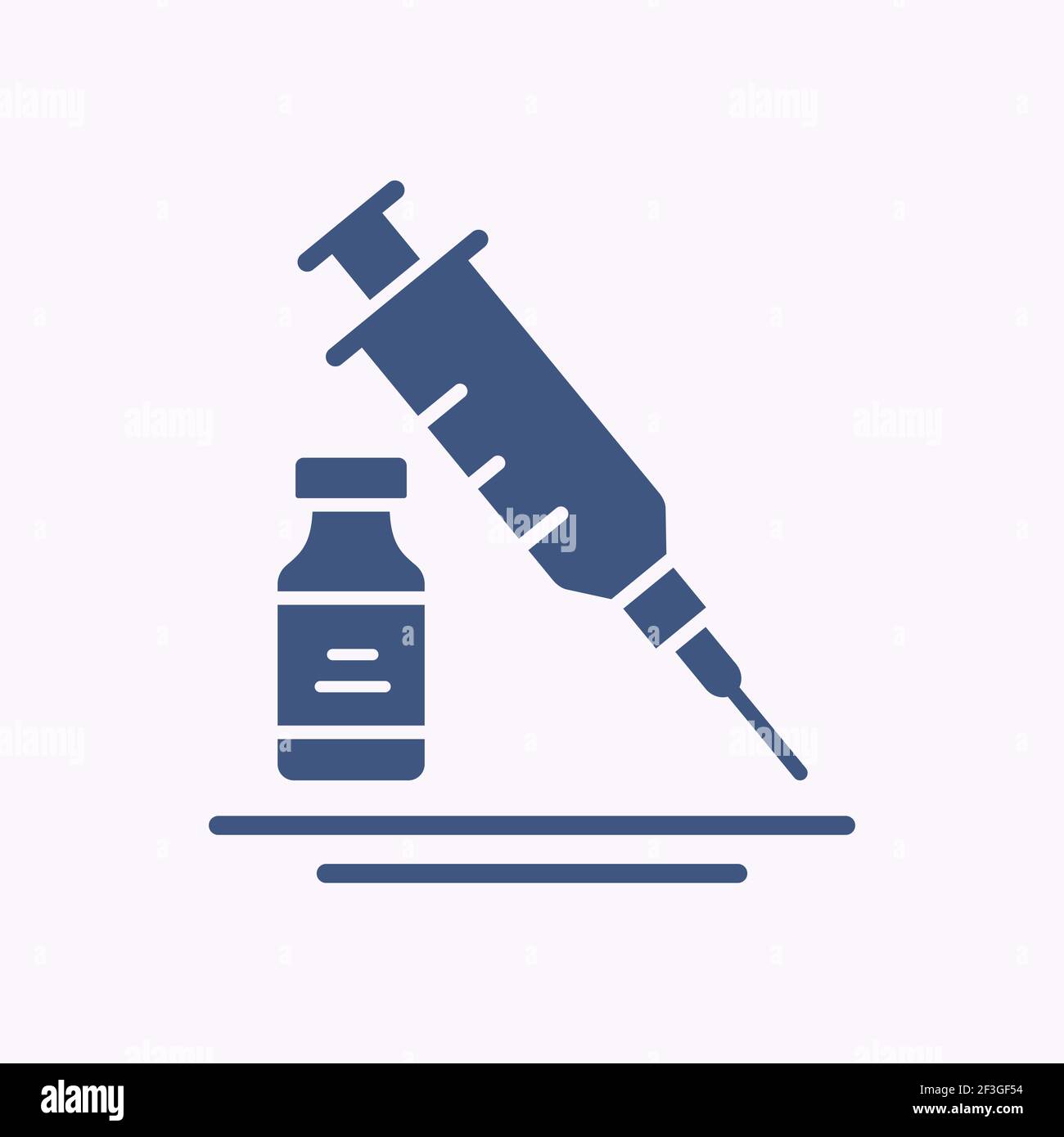 Icona del glifo del vaccino del coronavirus su sfondo bianco. Illustrazione Vettoriale
