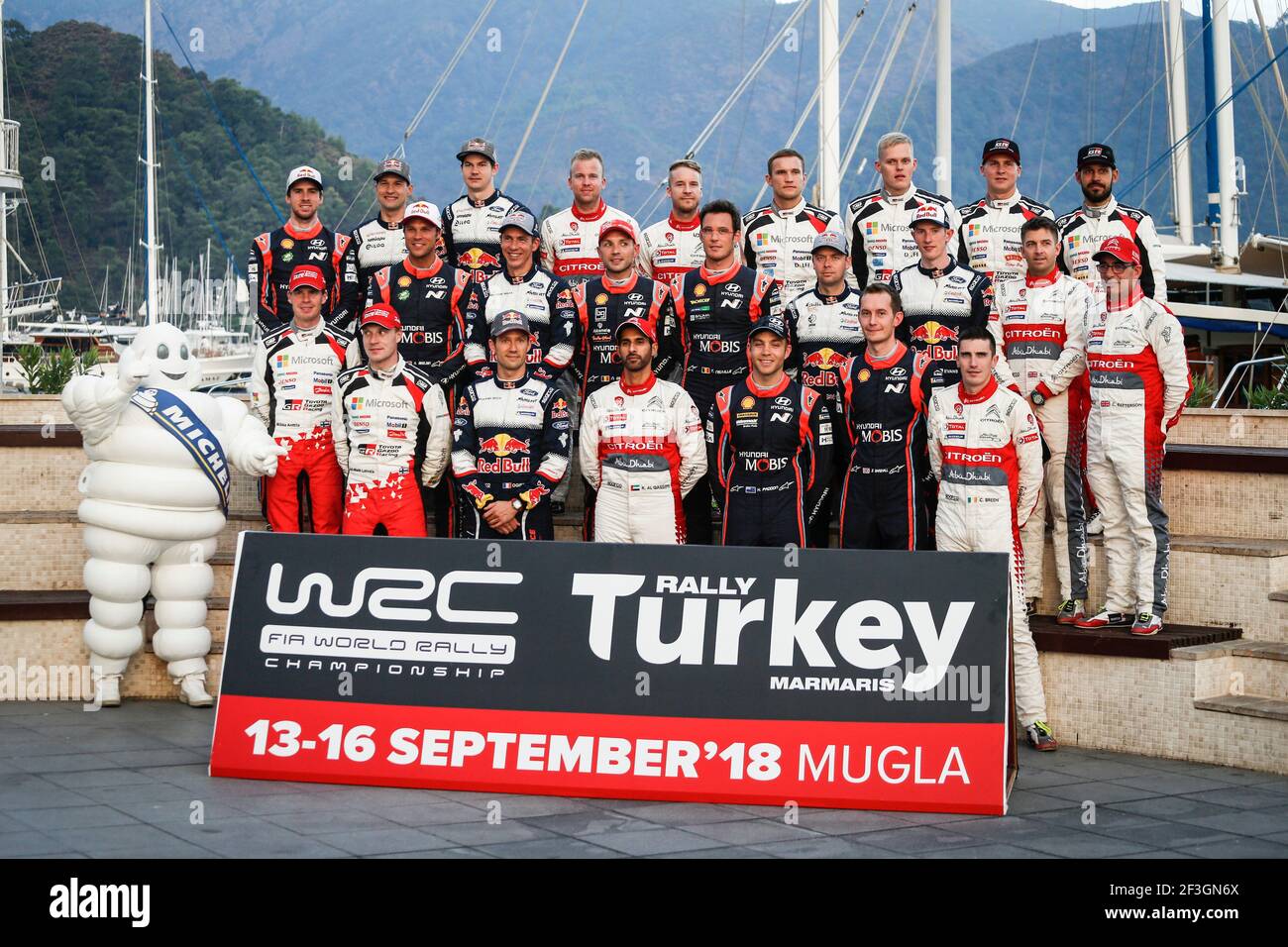 Gruppo piloti foto durante il WRC World Rally Car Championship 2018, rally della Turchia dal 13 al 16 settembre, a Marmaris - Foto Francois Flamand / DPPI Foto Stock