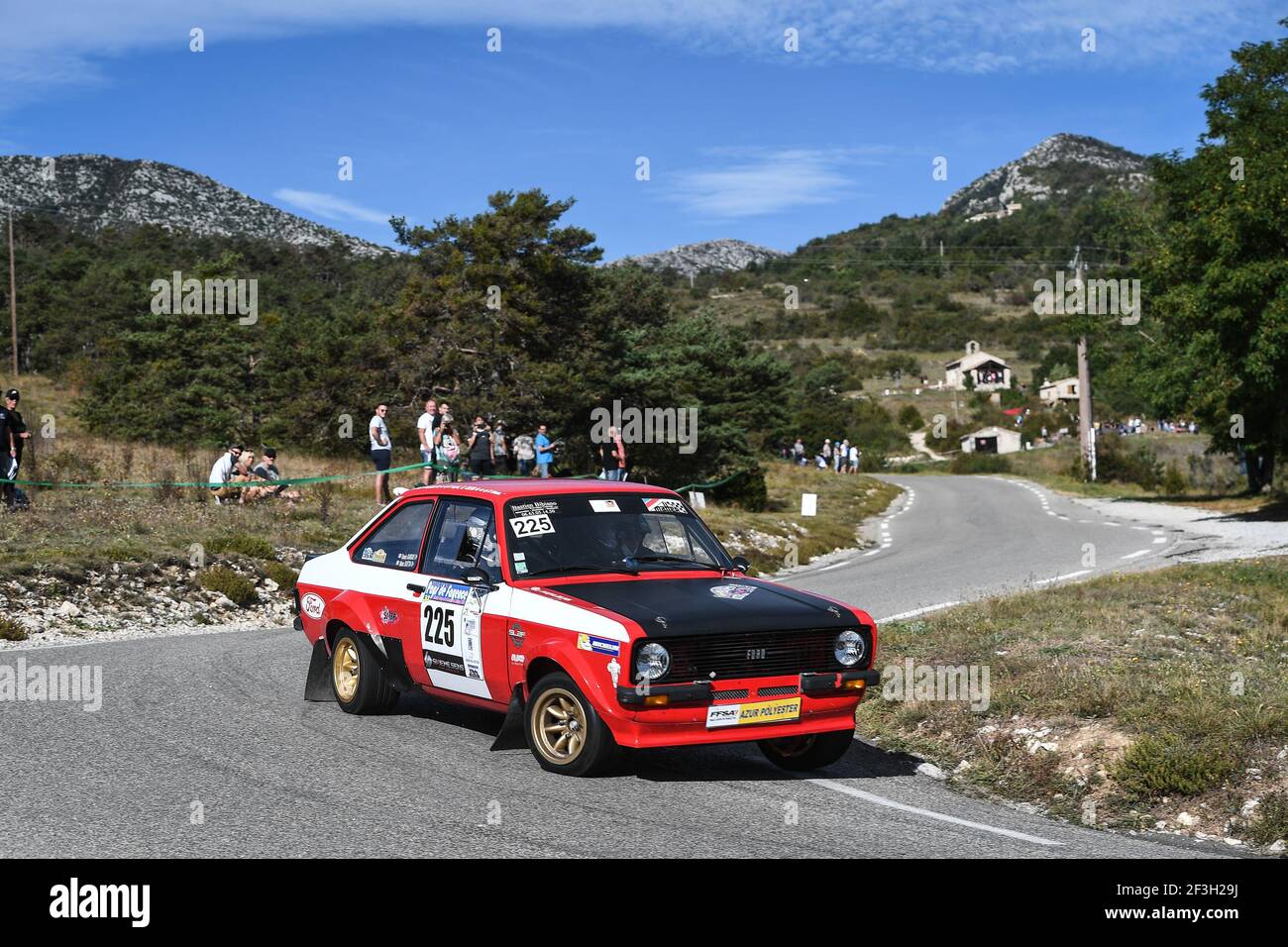 225 Dotta Marc Guigue Denis Ford Escort MK2 azione durante il Rallye de  Fayence, Coupe de