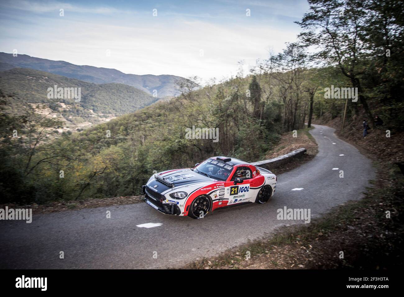 21 ASTIER Raphael, VAUCLARE Frederic,F RAMILANO RACINGAbarth 124 Rally, azione durante il campionato di rally francese 2018, rallye criterium des Cevennes, dal 26 al 28 ottobre a Saint Hippolyte du Fort, Francia - Foto Gregory Lenenmand / DPPI Foto Stock