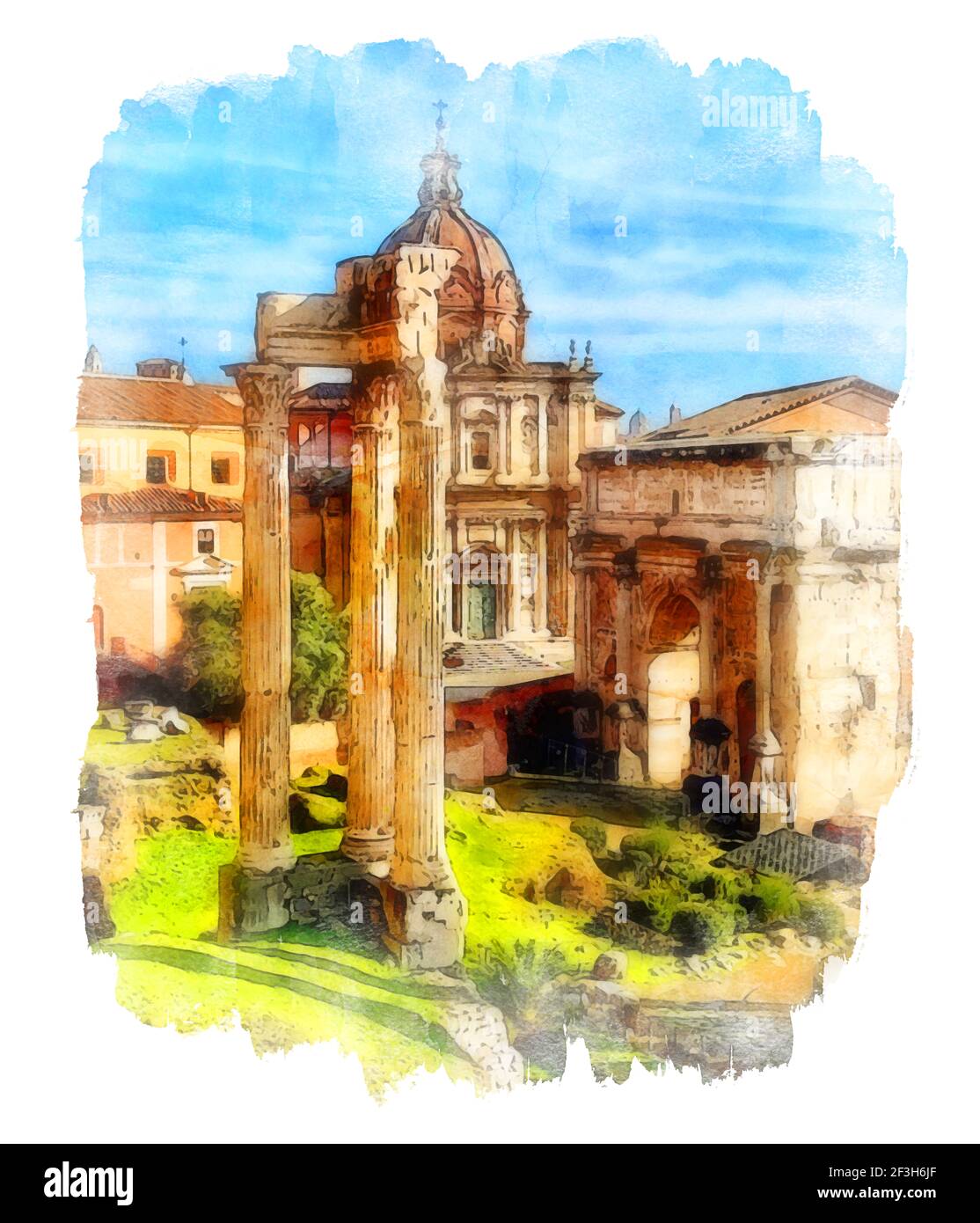 I fori Imperiali sono costituiti da una serie di fori monumentali (piazze pubbliche), costruiti a Roma nel corso di un secolo e mezzo, tra il 46 a.C. Foto Stock