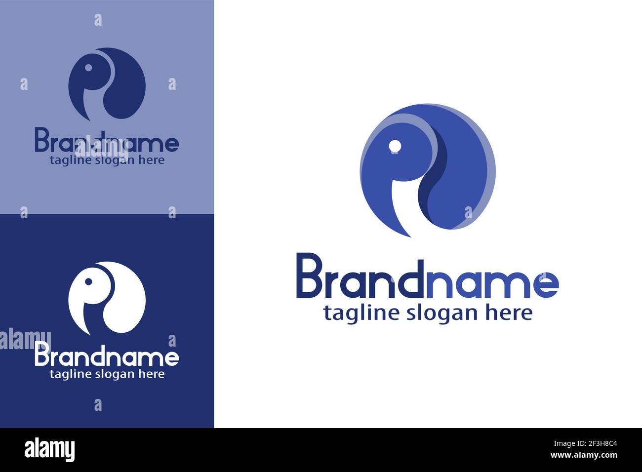 Logo semplice e minimalista con design rotondo, design moderno, elegante e unico. Illustrazione Vettoriale