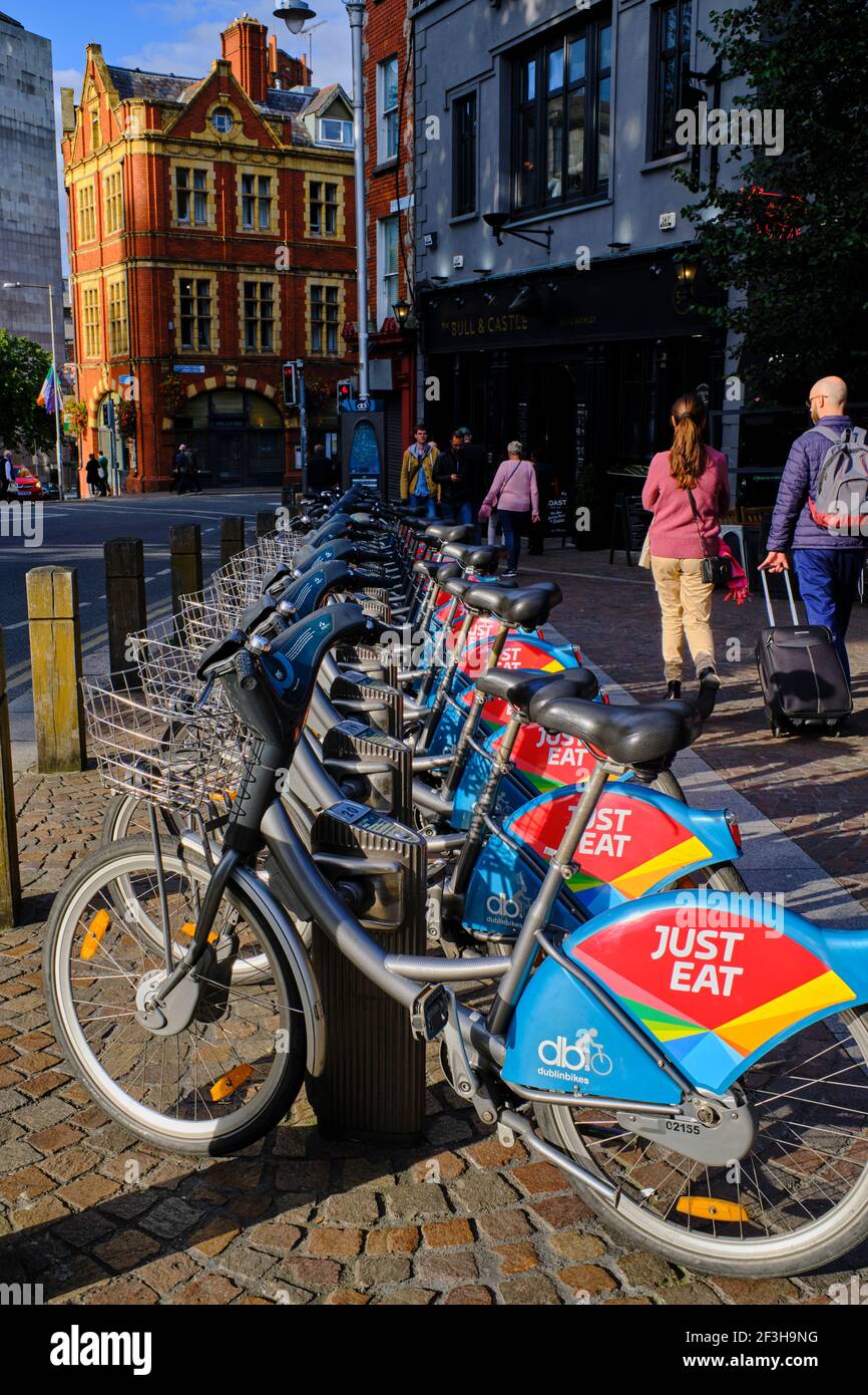Repubblica d'Irlanda; Dublino, bicicletta self-service Foto Stock