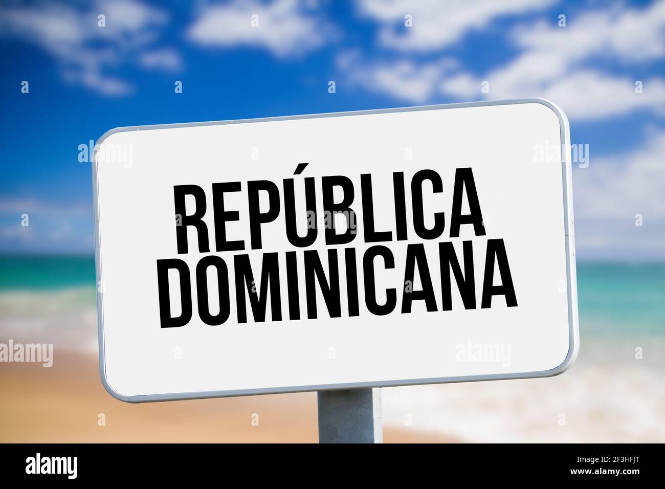 Spiaggia, mare e vacanza nella Repubblica Dominicana Foto Stock