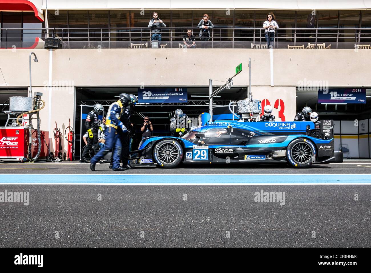 29 RAGUES Pierre (fra), JAMIN Nicolas (fra), PANTIATICI Nelson (fra), Oreca 07 Gibson team Duqueine Engineering, azione in occasione della ELMS European le Mans Series 2018 sul circuito Paul Ricard, le Castellet France, dal 13 al 15 aprile - Foto Thomas Fenetre/DPPI Foto Stock