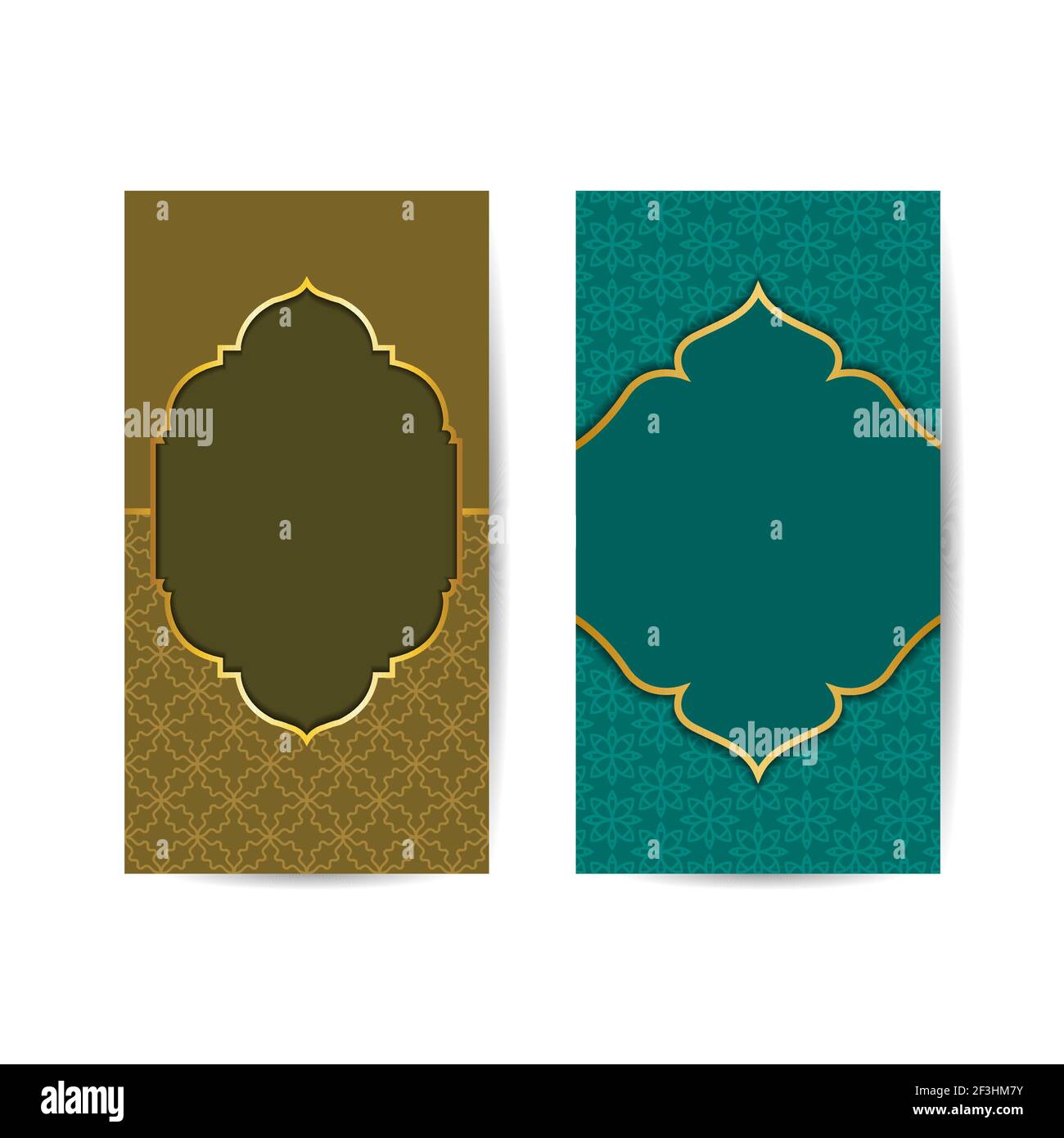 Striscioni verticali moderni, copertina Ramadan Kareem, sfondo volantino ramadan mubarak, elemento di design modello, illustrazione vettoriale. Sfondo islamico Illustrazione Vettoriale