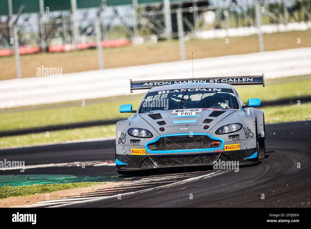 62 Alex Brundle, Maxime Martin, Marvin Kirchhöfer R-Motorsport Aston Martin V12 Vantage, azione durante la serie Blancpain GT, a Silverstone, 2018, Gran Bretagna, dal 18 al 20 maggio - Foto Antonin Vincent / DPPI Foto Stock