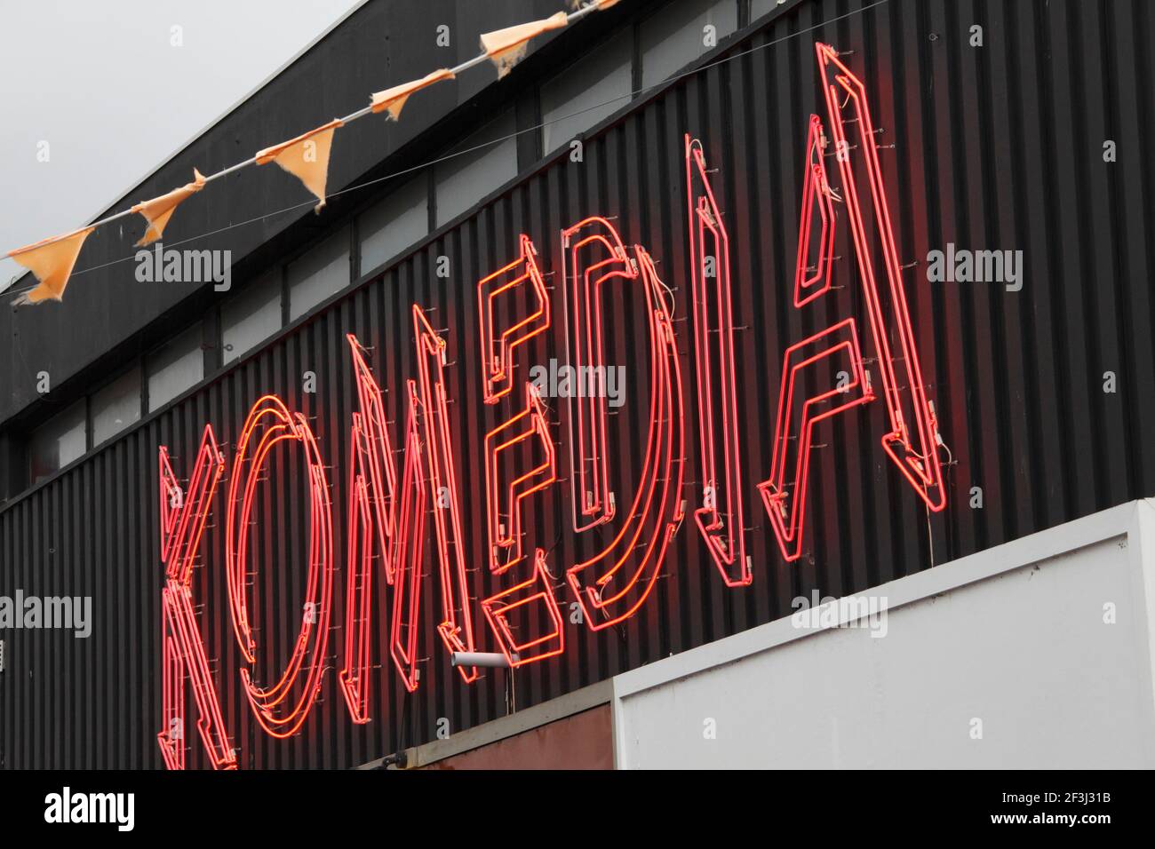 Komedia neon segno | | Designer: Unknown Foto Stock