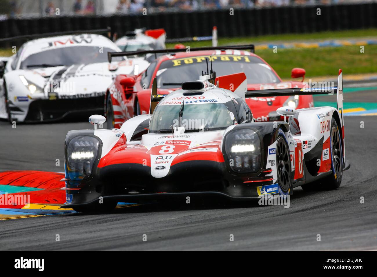 08 ALONSO Fernando (spa), BUEMI Sebastien (che), NAKAJIMA Kazuki (jpn), Toyota TS050 ibrida LMP1 del team Toyota Gazoo Racing, azione durante la 24 le Mans 2018 ore di gara, dal 16 al 17 giugno sul circuito di le Mans, Francia - Xavi Bonilla/DPPI Foto Stock