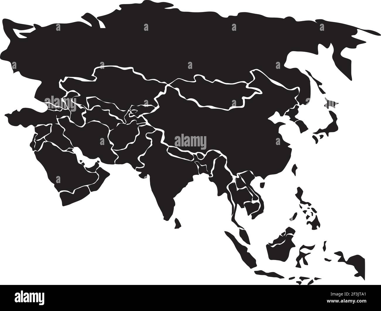 Asia politica mappa Illustrazione Vettoriale