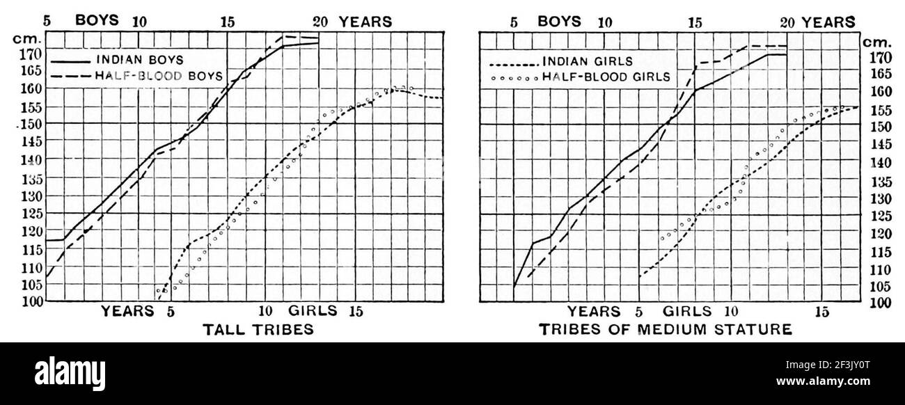 Crescita di bambini indiani e misti di sangue. Foto Stock