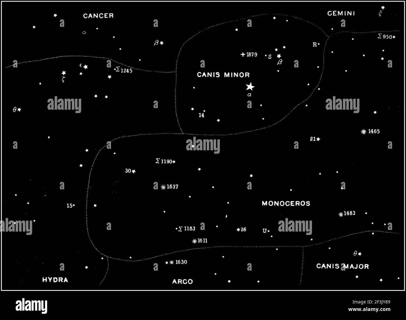 Meraviglie del cielo notturno mappa 3. Foto Stock
