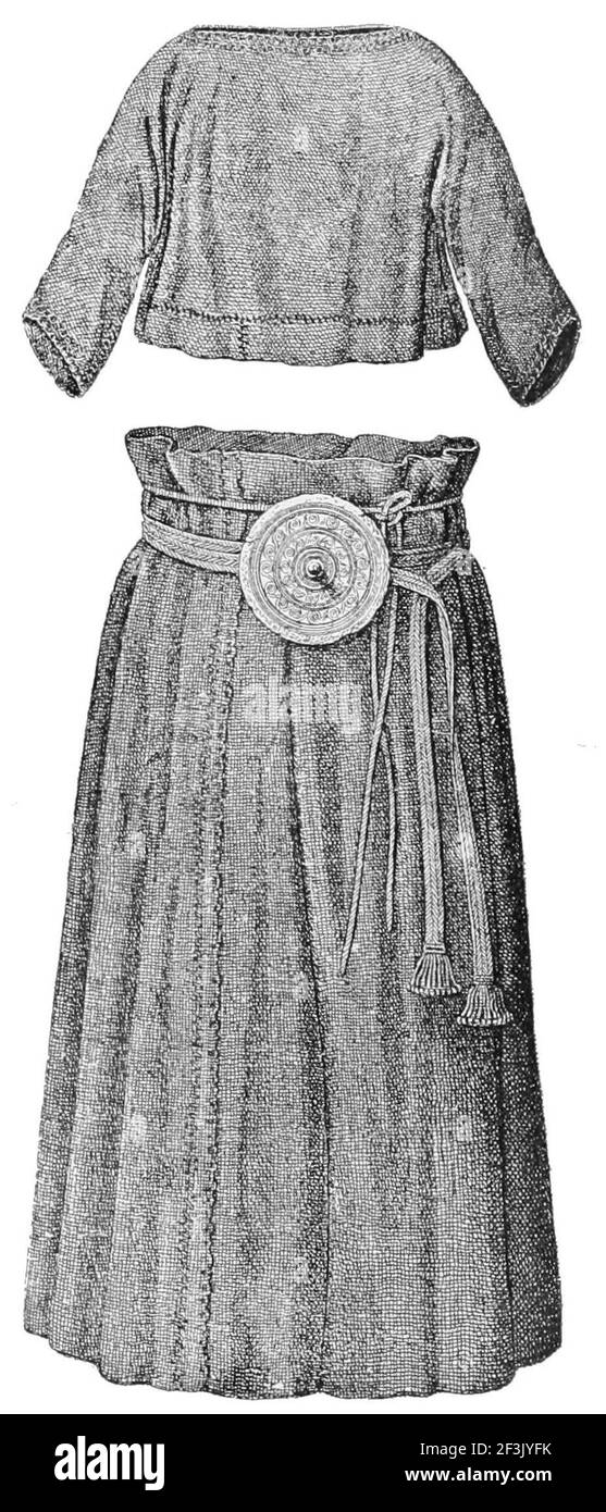 Indumenti dell'età del bronzo. Foto Stock