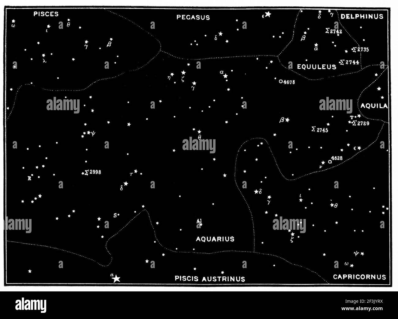 Meraviglie del cielo notturno mappa 18. Foto Stock
